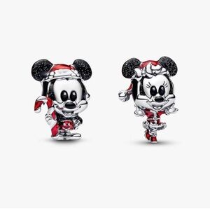 Authentic Pandora Disney Mickey and Minnie Christmas Charm Duo - NWOT
